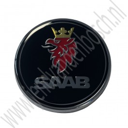 Motorkap embleem zwart Saab 50mm Saab 9-3v1 2000-2003, ond.nr. 5289871