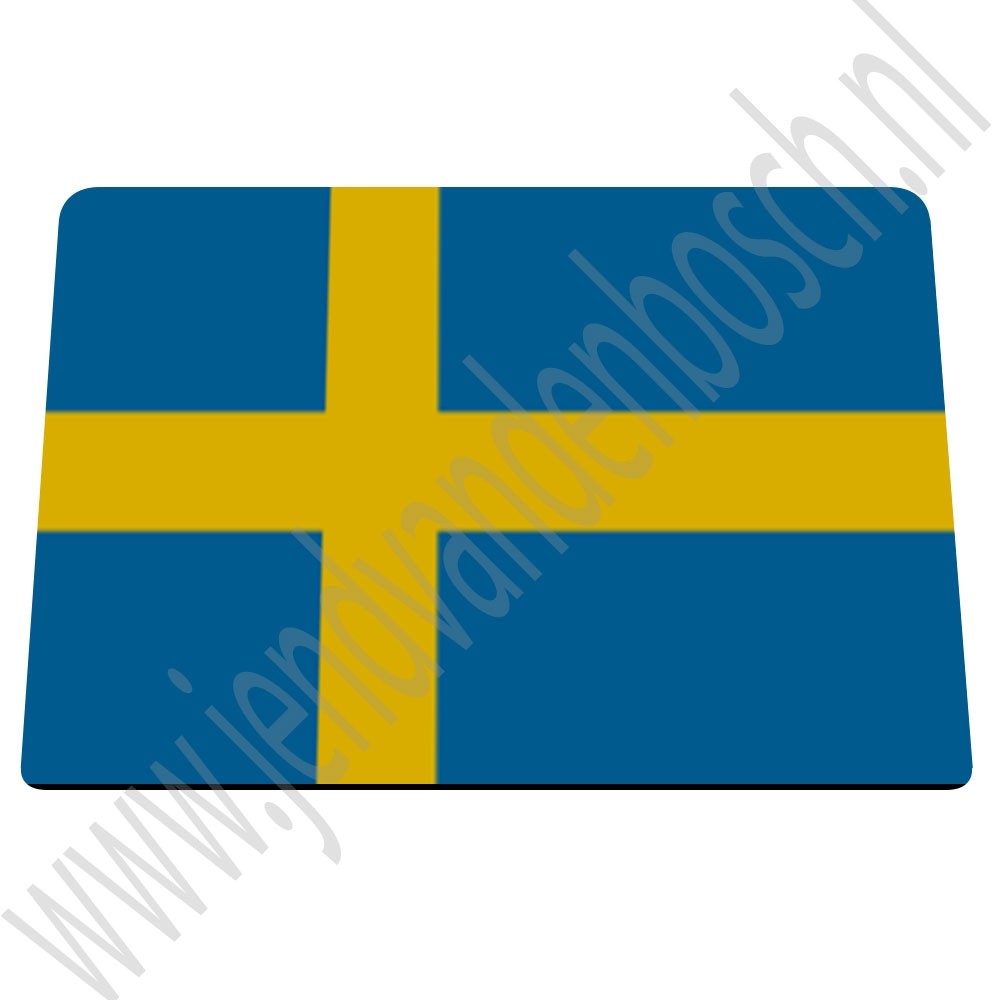 Muismat Zweedse vlag 24x19 cm