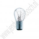 Lampje 21-5W achter en remlicht kleurloos BAY15D Saab 900, 90000, 9-3, 9-5, ond.nr. 93190467, 4320594