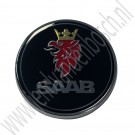 Motorkap embleem zwart, Saab, 50mm, Saab 9-3v1, bj 2000-2003, ond. nr. 5289871