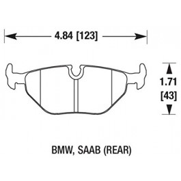 Achterremblokkenset Hawk Saab 9-5 1999-2010, ond.nr. HB227 F630, 5058110, 93194192, 32019594