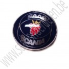 Embleem motorkap Saab Scania, Met bevestigins busjes, Metaal OE-Kwaliteit, Saab 900 Classic, 900NG, 9000, 9-3v1, ond. nr. 6911895, 4522884