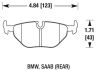 Achterremblokkenset Hawk Saab 9-5 1999-2010 ond.nr. HB227 F630 5058110 93194192 32019594
