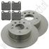 Achterremschijf en blokken set Febi Bilstein Saab 900NG 9-3v1 9-5 ond.nr. 4837241 4836987 93169000 32019598 4839338