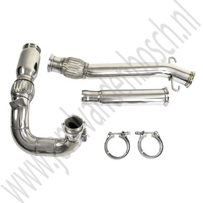 Downpipe 3 inch met sport katalysator Saab 9-3v1, 900NG, ond.nr. 4105631, 5325501, 4962221, 4624227, 4623104, 4962072