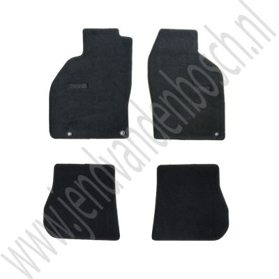 Mattenset met Saab logo Antraciet Origineel Saab 9-3v1 3-5 deurs 1998-2002, ond.nr. 32016227