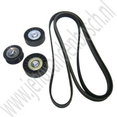 Multiriem rollenset met spanner OE-Kwaliteit Saab 9-5 met Airco, ond.nr. 4752960, 4968590, 48987755, 4899548, 93185049