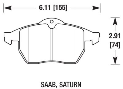 Performance remblokkenset Voorzijde Hawk Saab 9-3v1, 900NG, 9-5, ond.nr. 5124078, 5064795, 5055371, 5532544, 93192749