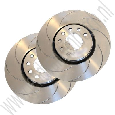 Performance voorremschijven, Gegroefd, 16 inch, 308 mm, Saab 9-3 v1 Viggen en 9-5 Aero, bj. 1998 tm 2010, art.nr. 5084769, 5122833