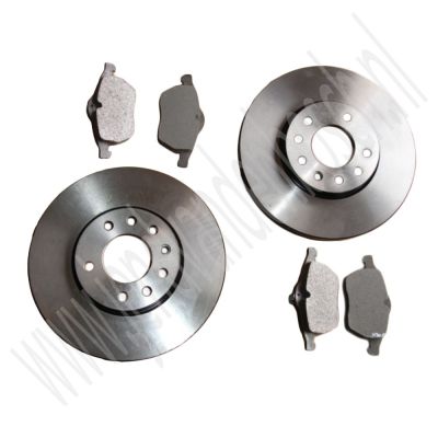 Voorremschijven en blokkenset 15‘‘ Febi Bilstein Saab 900NG, 9-3v1, 9-5, ond.nr. 12759808, 93192749, 32019027, 32070058