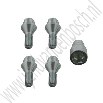 Wiel slotboutenset M12 OE-Kwaliteit Saab 900NG, 9-3v1, 9-3v2, 9-5, ond.nr. 400102166, 12798335, 32025807 Wiel slotboutenset M12 OE-Kwaliteit Saab 900NG, 9-3v1, 9-3v2, 9-5, ond.nr. 400102166, 12798335, 32025807
